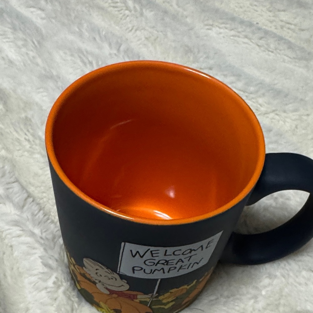 Peanuts Great NWT Pumpkin Mug - Black and Orange Soft Toucj - Picture 4 of 4